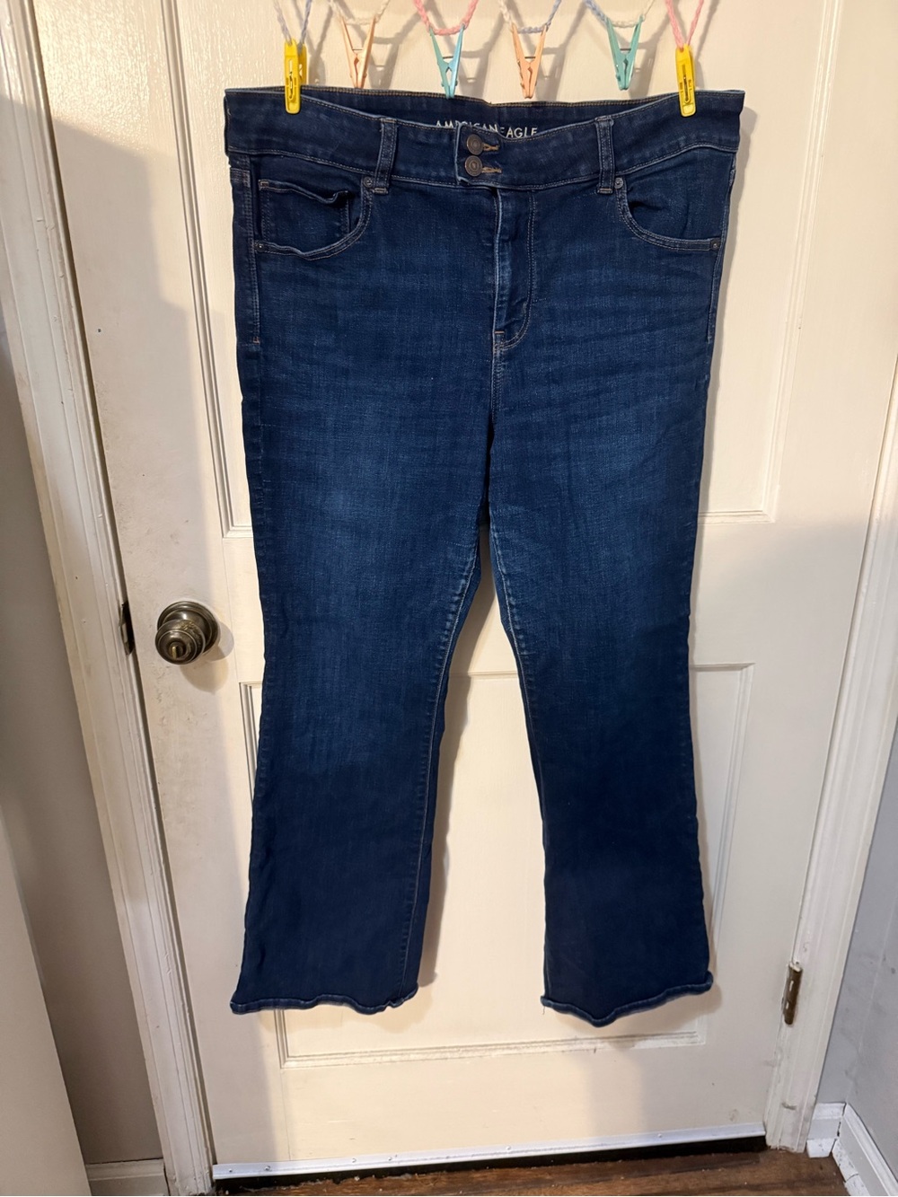 American Eagle Outfitters Dark Blue Kick Boot Jeans